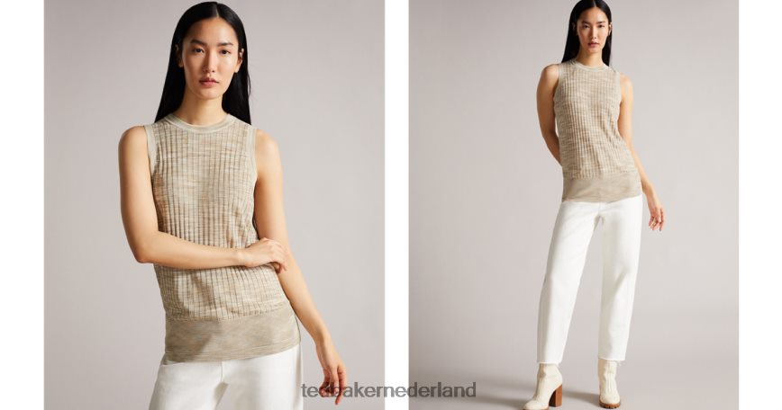 Ted Baker Kcate rayon rib tanktop natuurlijk kleding vrouwen 6R02N407