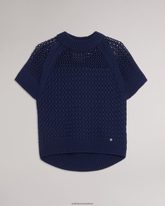 Ted Baker Stena tanktop met mandsteek donkerblauw kleding vrouwen 6R02N276