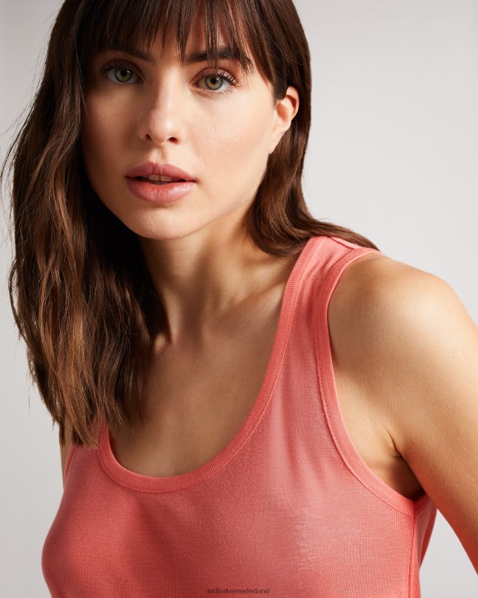 Ted Baker derien jersey tanktop met gemakkelijke pasvorm koraal kleding vrouwen 6R02N420