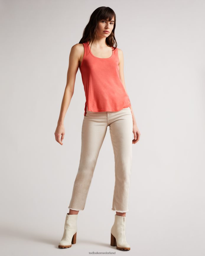 Ted Baker derien jersey tanktop met gemakkelijke pasvorm koraal kleding vrouwen 6R02N420