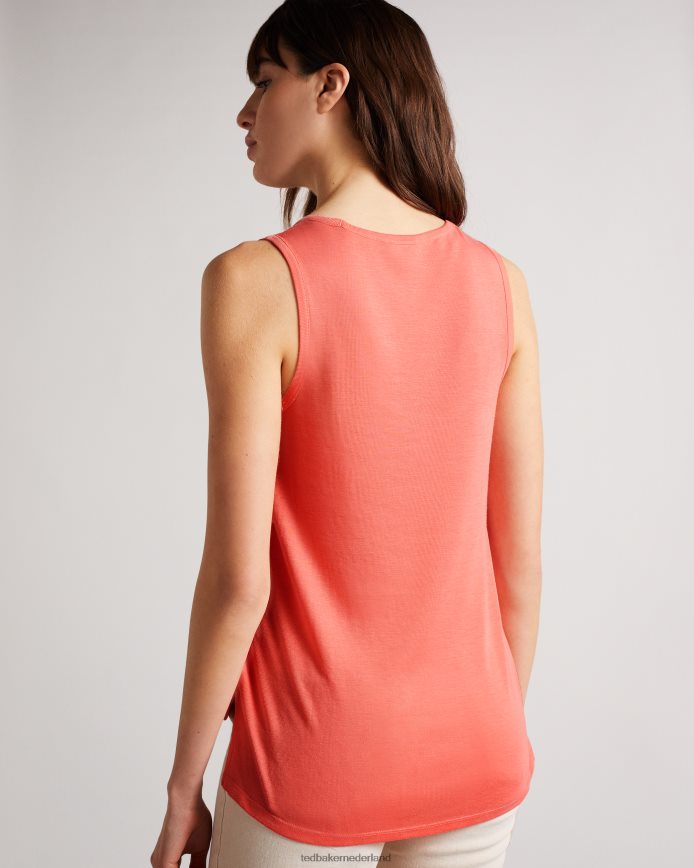 Ted Baker derien jersey tanktop met gemakkelijke pasvorm koraal kleding vrouwen 6R02N420