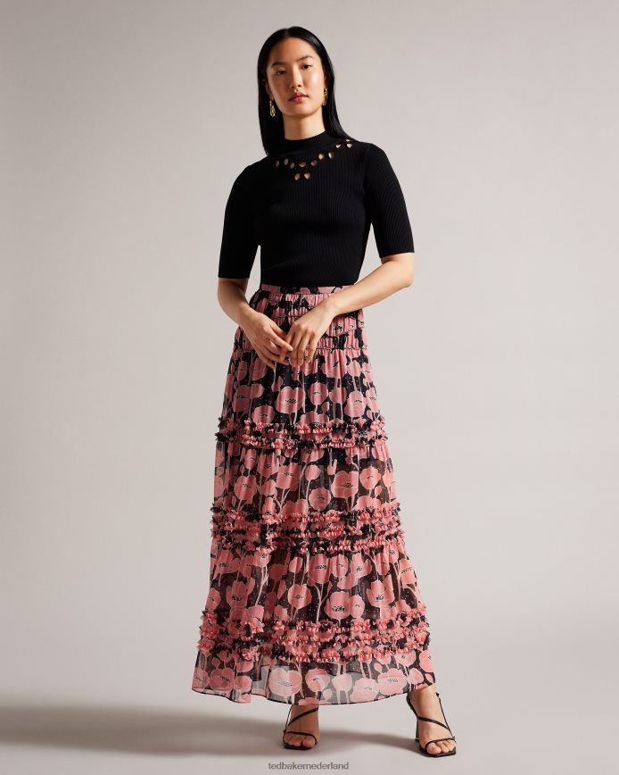 Ted Baker emiiaa geribde, aansluitende top zwart kleding vrouwen 6R02N410