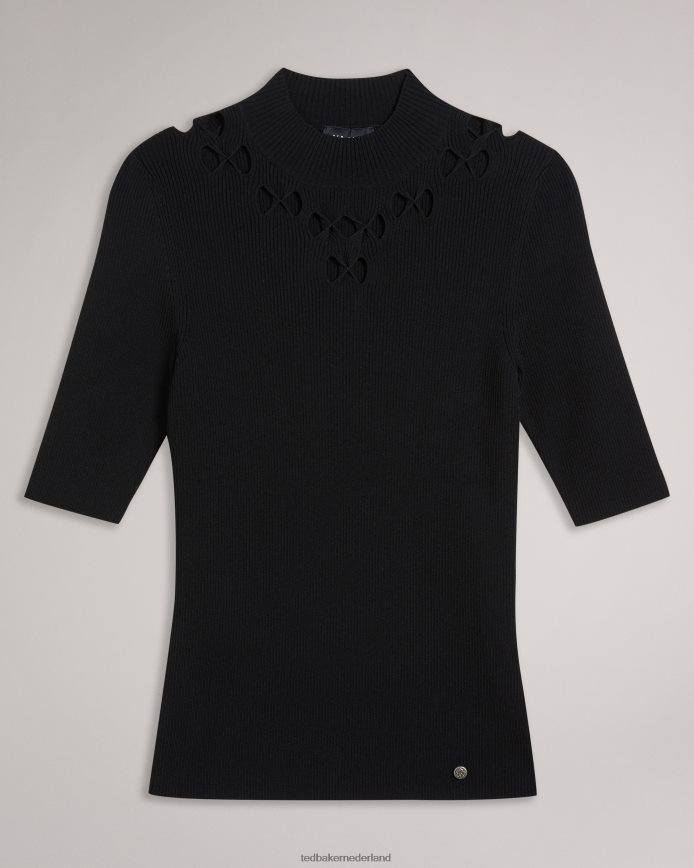 Ted Baker emiiaa geribde, aansluitende top zwart kleding vrouwen 6R02N410