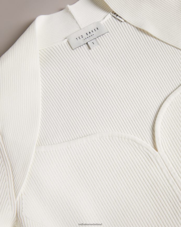 Ted Baker helenh gebreide top met hartvormige halslijn wit kleding vrouwen 6R02N99