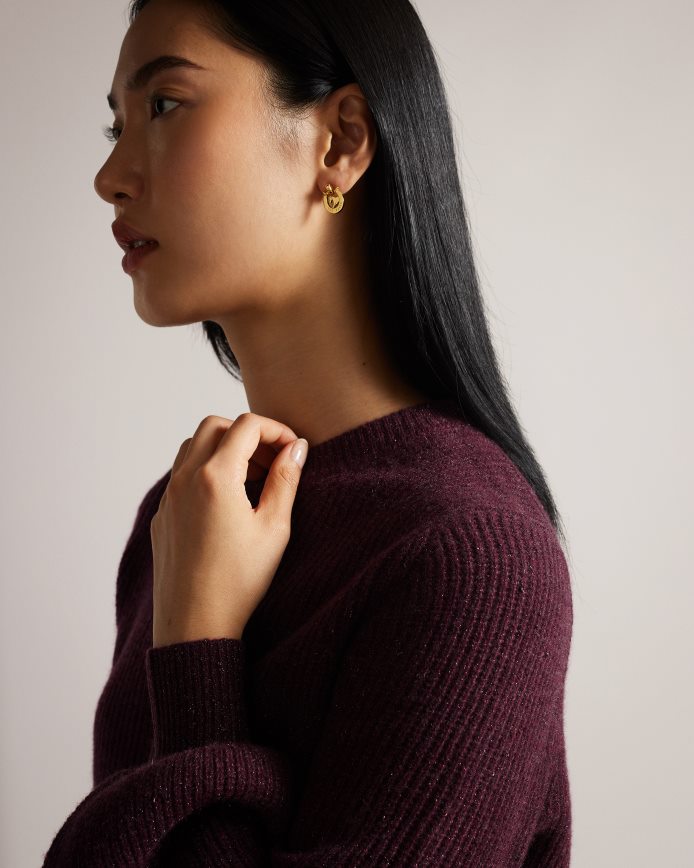 Ted Baker Giona trui van kasjmier- en lurexmix donker paars kleding vrouwen 6R02N163