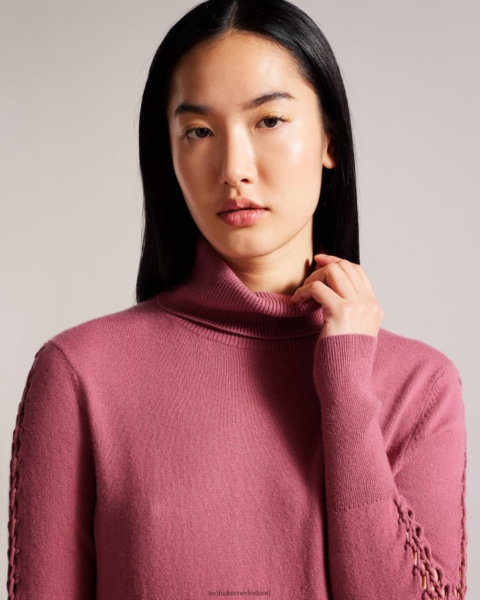 Ted Baker Maevia coltrui met stikselinzet donker paars kleding vrouwen 6R02N120