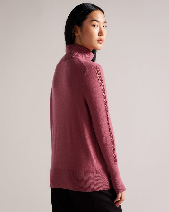 Ted Baker Maevia coltrui met stikselinzet donker paars kleding vrouwen 6R02N120