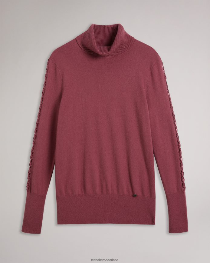 Ted Baker Maevia coltrui met stikselinzet donker paars kleding vrouwen 6R02N120