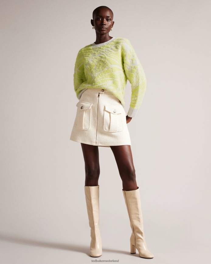 Ted Baker Marrlo jacquard trui met gemakkelijke pasvorm lichtgroen kleding vrouwen 6R02N91