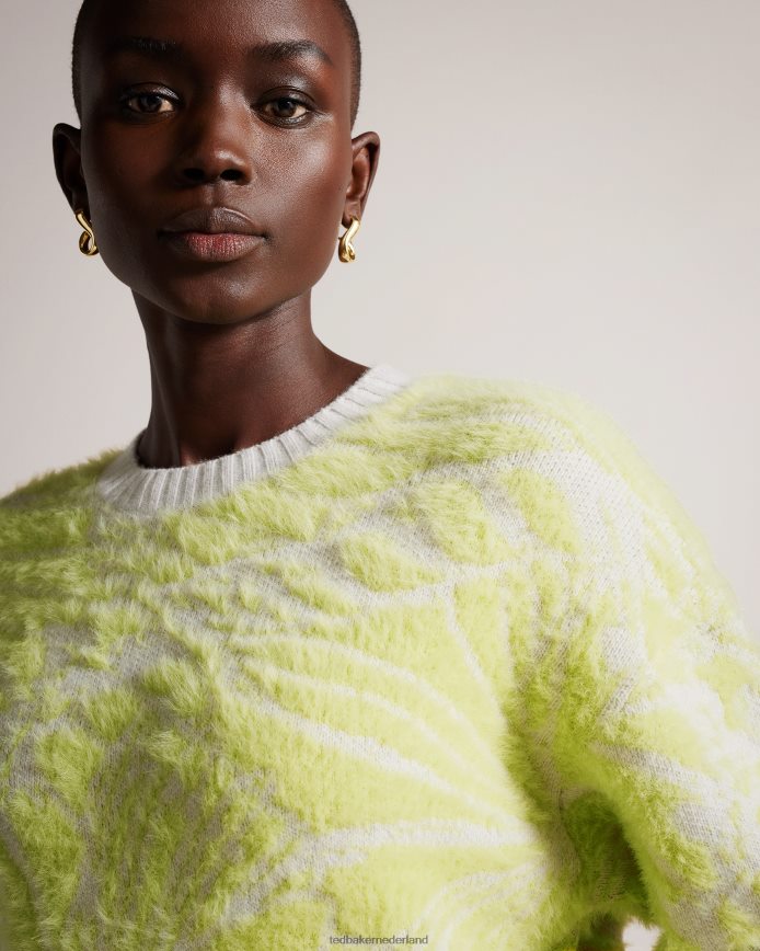 Ted Baker Marrlo jacquard trui met gemakkelijke pasvorm lichtgroen kleding vrouwen 6R02N91