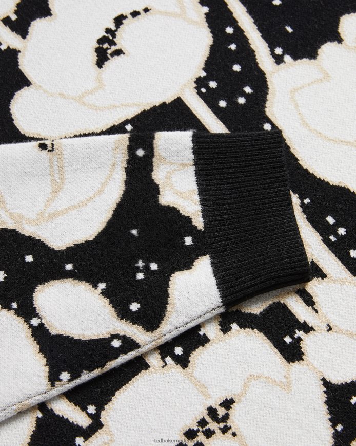 Ted Baker Pipha cropped jacquard gebreide trui zwart kleding vrouwen 6R02N93