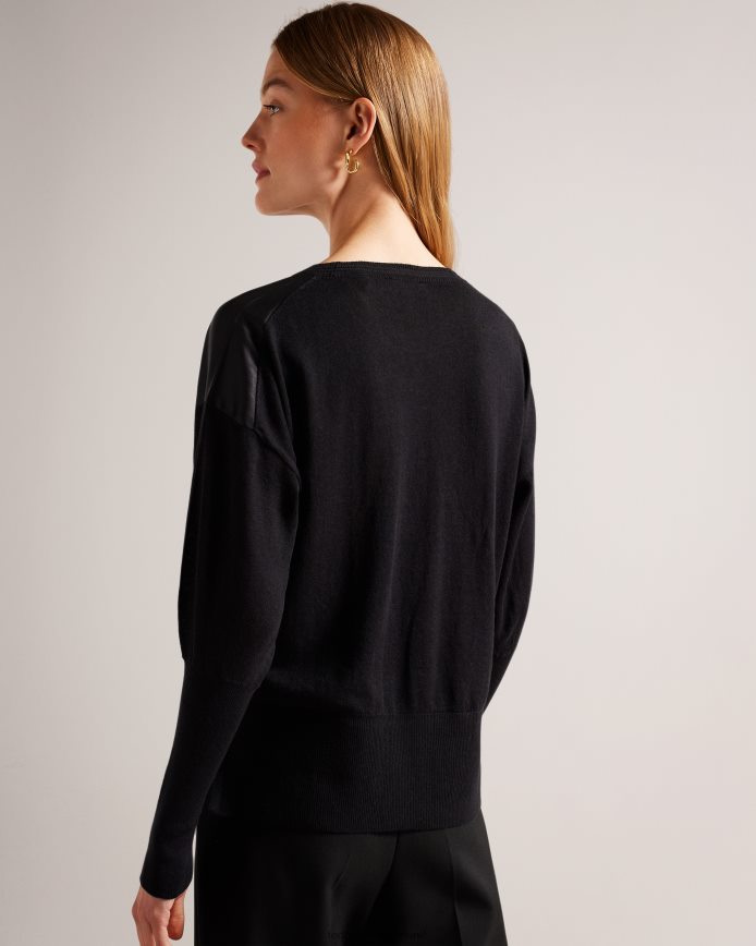 Ted Baker Zarha trui met kunstprint en mouwdetail zwart kleding vrouwen 6R02N346