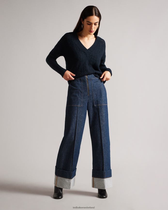 Ted Baker jackeiy trui met v-hals marine kleding vrouwen 6R02N444