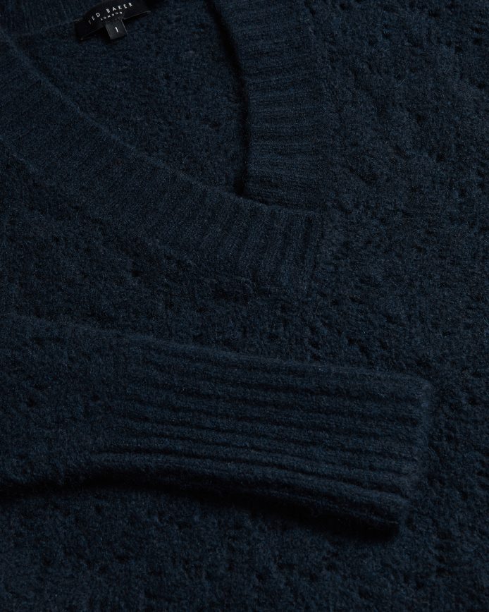 Ted Baker jackeiy trui met v-hals marine kleding vrouwen 6R02N444