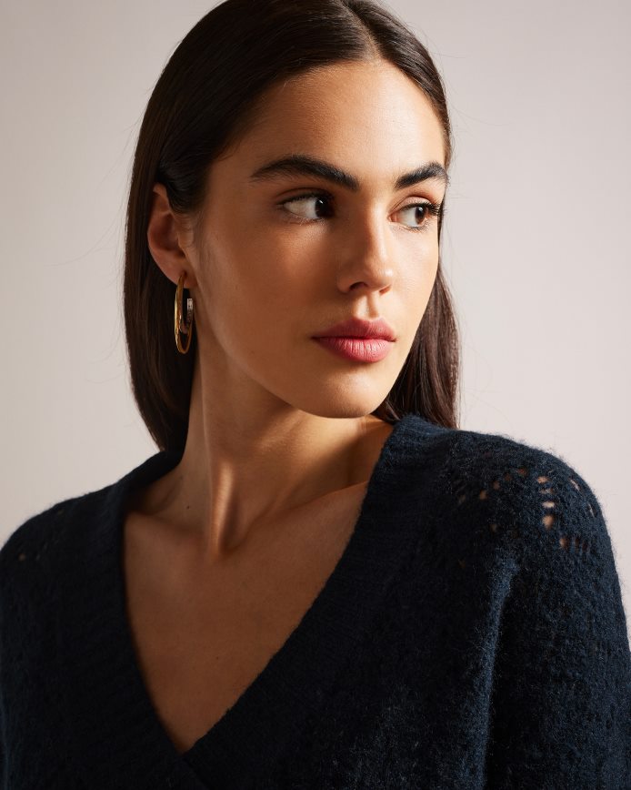 Ted Baker jackeiy trui met v-hals marine kleding vrouwen 6R02N444