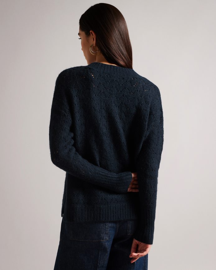 Ted Baker jackeiy trui met v-hals marine kleding vrouwen 6R02N444