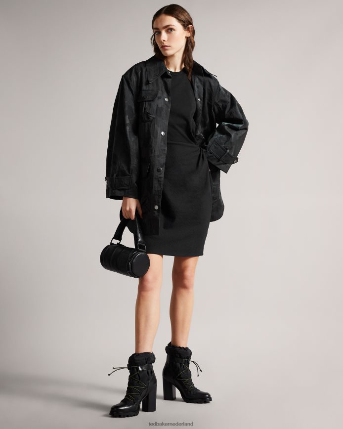 Ted Baker Liviaa jersey jurk met knoop aan de voorkant zwart kleding vrouwen 6R02N413