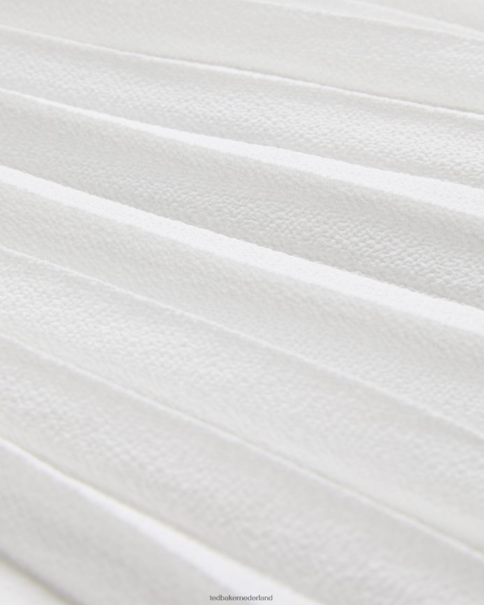 Ted Baker Loueli geplooide jurk met gekruiste voorkant en gebreid lijfje room kleding vrouwen 6R02N210