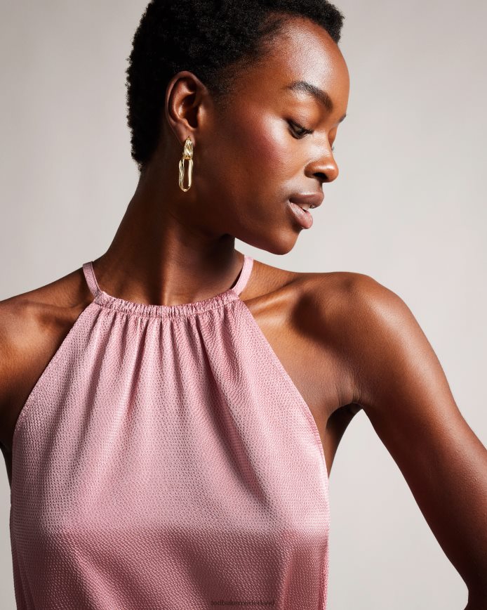 Ted Baker roxieyy midaxi-jurk met halternek donker roze kleding vrouwen 6R02N193