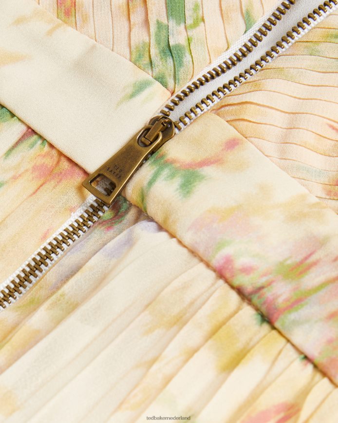 Ted Baker Amerah geplooide midi-jurk met gekruiste voorkant bruinen kleding vrouwen 6R02N25