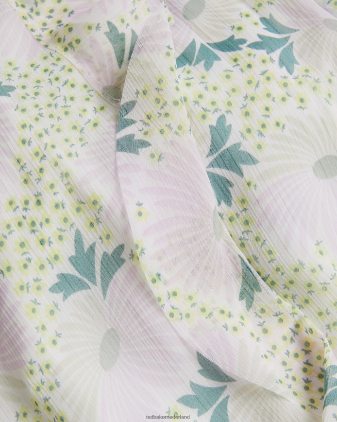 Ted Baker Calinia mouwloze midi-jurk met watervalruches lila kleding vrouwen 6R02N30