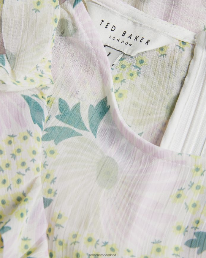 Ted Baker Calinia mouwloze midi-jurk met watervalruches lila kleding vrouwen 6R02N30