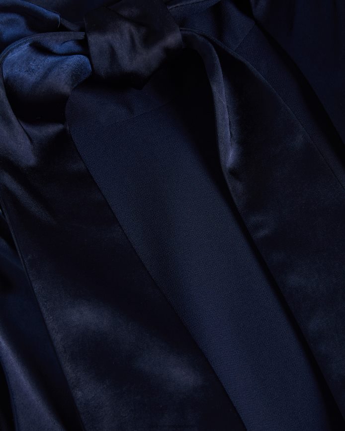 Ted Baker Lilymay midi-jurk met gedrapeerde halslijn donkerblauw kleding vrouwen 6R02N15