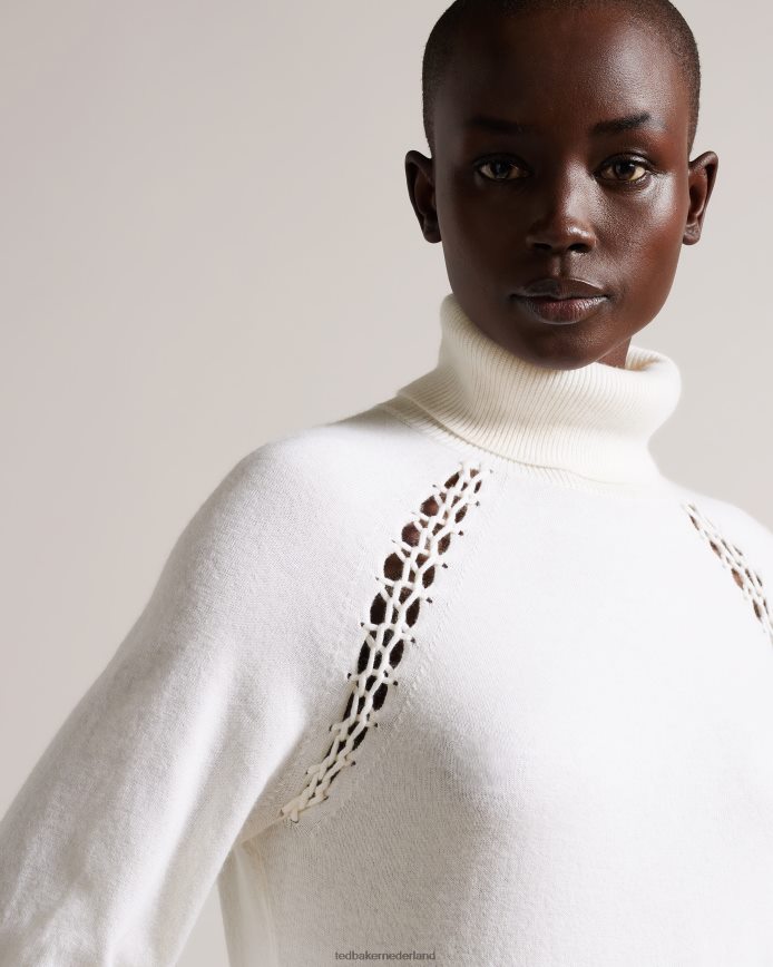 Ted Baker Malorri gebreide midi-jurk met stiksel wit kleding vrouwen 6R02N96