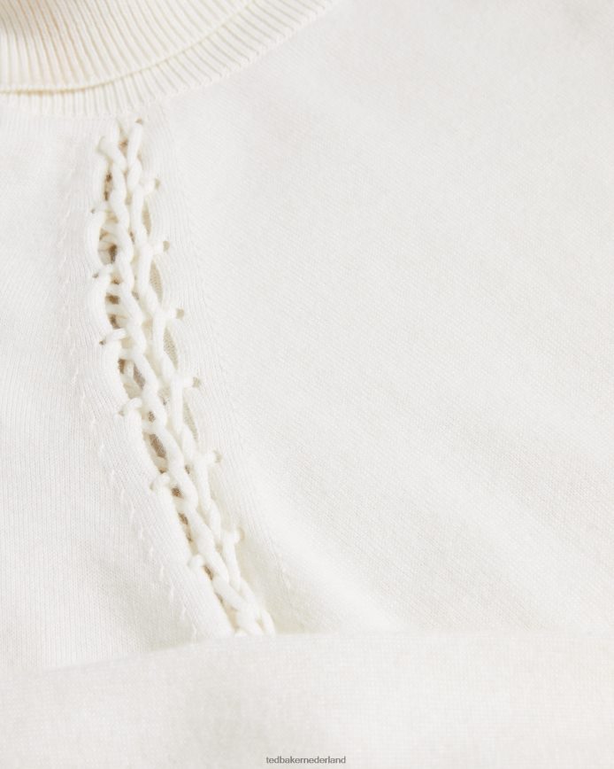 Ted Baker Malorri gebreide midi-jurk met stiksel wit kleding vrouwen 6R02N96