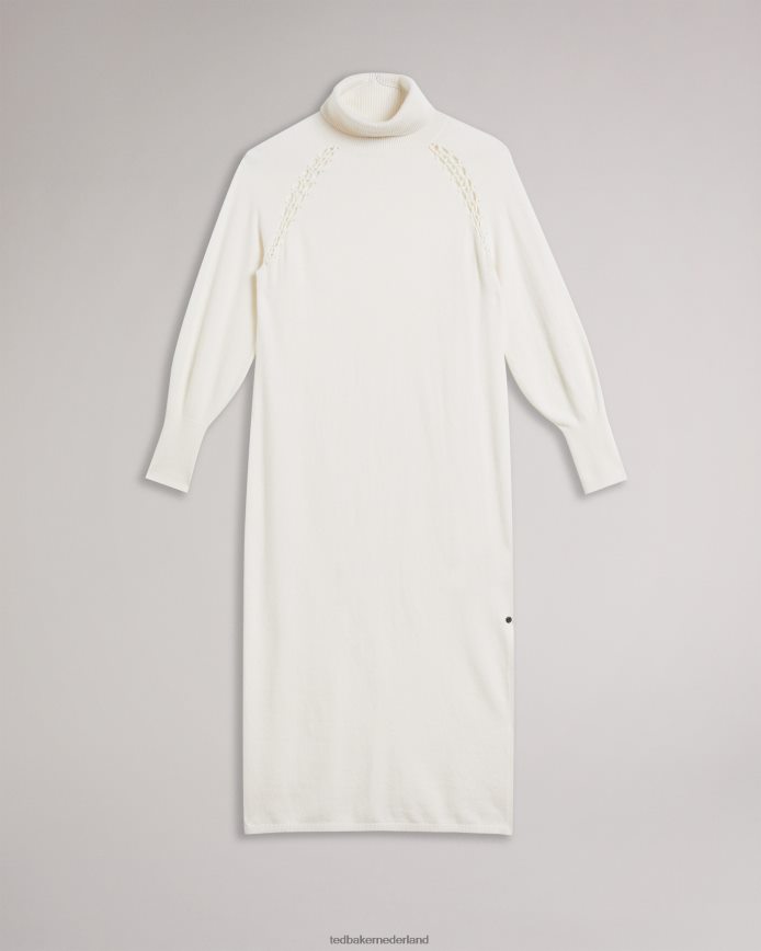 Ted Baker Malorri gebreide midi-jurk met stiksel wit kleding vrouwen 6R02N96