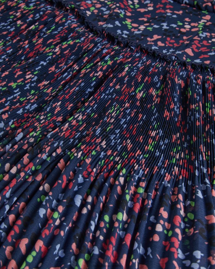 Ted Baker Mouwloze midi-jurk met koraalhartprint donker marine kleding vrouwen 6R02N176