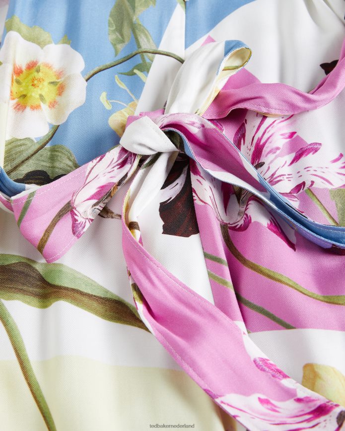 Ted Baker Saanvii midi-jurk met halterhals en bloemenprint wit kleding vrouwen 6R02N183