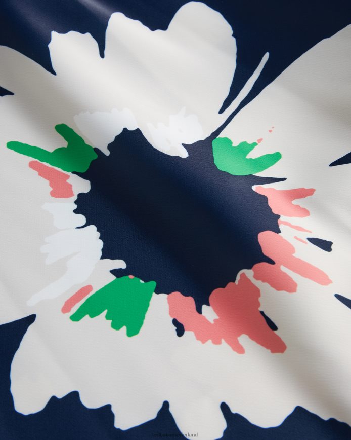 Ted Baker daysiah ponte-topjurk met midi-rok donker marine kleding vrouwen 6R02N202