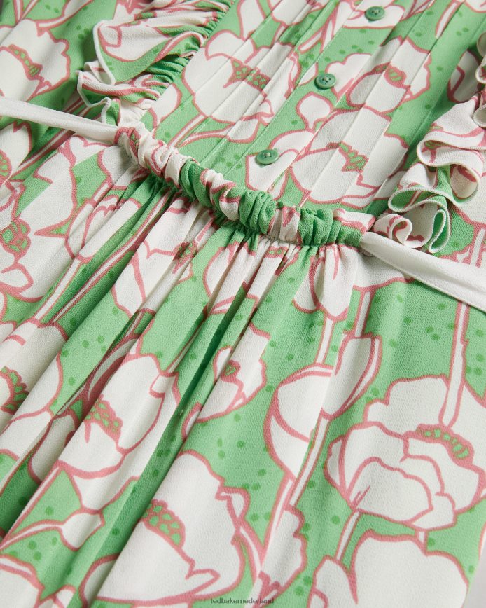 Ted Baker tindraa mouwloze midi-jurk met ruches groente kleding vrouwen 6R02N239