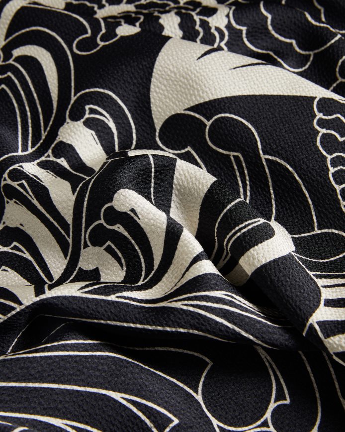 Ted Baker Faridda mini-jurk met pofmouwen en print zwart kleding vrouwen 6R02N70