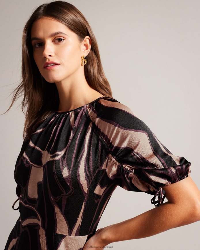 Ted Baker Gilliaa mini-jurk met abstracte print zwart kleding vrouwen 6R02N65