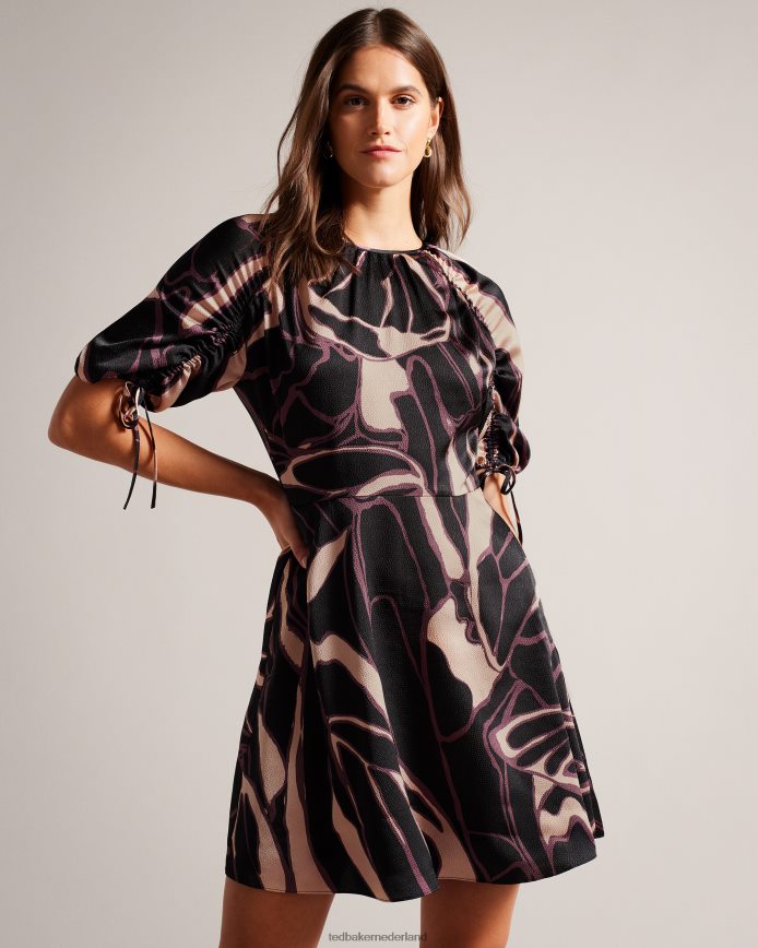 Ted Baker Gilliaa mini-jurk met abstracte print zwart kleding vrouwen 6R02N65