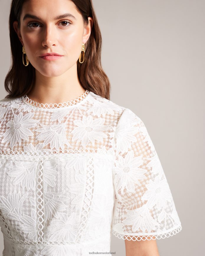 Ted Baker Lydiiha mini fit en flare kanten jurk wit kleding vrouwen 6R02N140