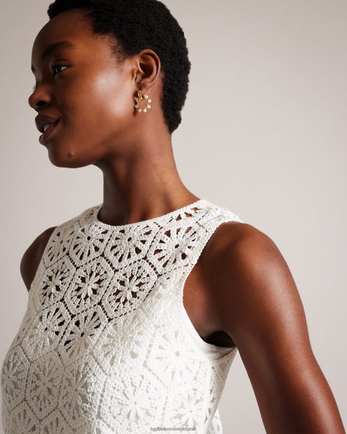 Ted Baker Nella mini gehaakte shiftjurk wit kleding vrouwen 6R02N273