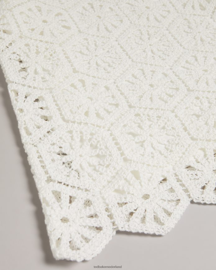 Ted Baker Nella mini gehaakte shiftjurk wit kleding vrouwen 6R02N273