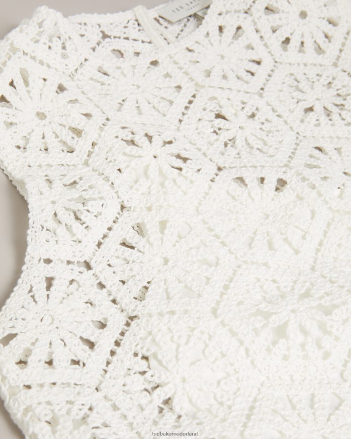 Ted Baker Nella mini gehaakte shiftjurk wit kleding vrouwen 6R02N273