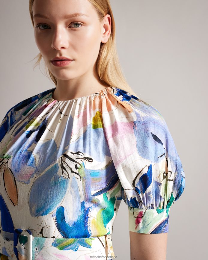 Ted Baker Ritahh mini-jurk met kunstprint en riem wit kleding vrouwen 6R02N324