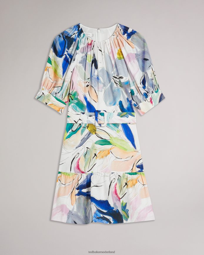 Ted Baker Ritahh mini-jurk met kunstprint en riem wit kleding vrouwen 6R02N324