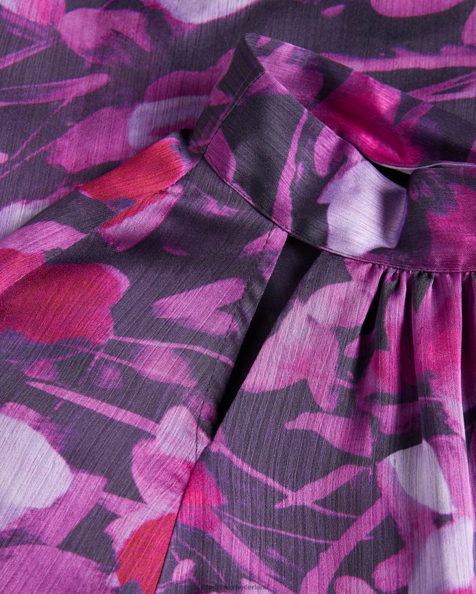 Ted Baker Sammieh fit en flare mini-jurk met hoge hals paars kleding vrouwen 6R02N67