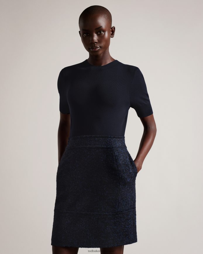 Ted Baker Skyie mini-jurk met getailleerd lijfje donkerblauw kleding vrouwen 6R02N81