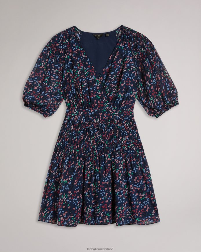 Ted Baker casadee mini-wikkeljurk met kielpaneel donker marine kleding vrouwen 6R02N261