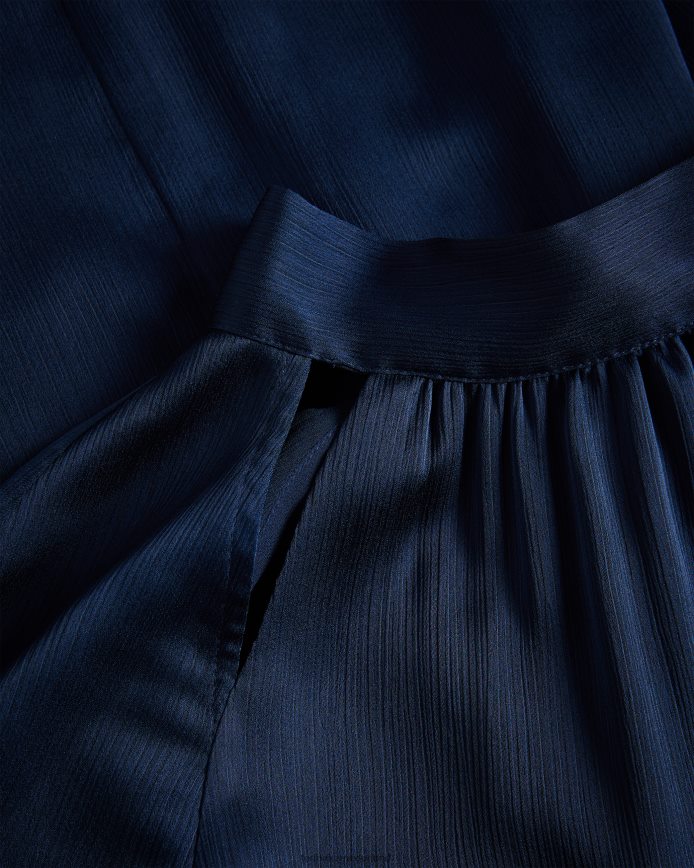 Ted Baker ryaa fit en flare mini-jurk met hoge hals donkerblauw kleding vrouwen 6R02N56