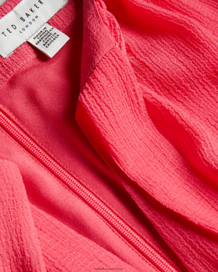 Ted Baker zandaa asymmetrische gelaagde mini-jurk koraal kleding vrouwen 6R02N455