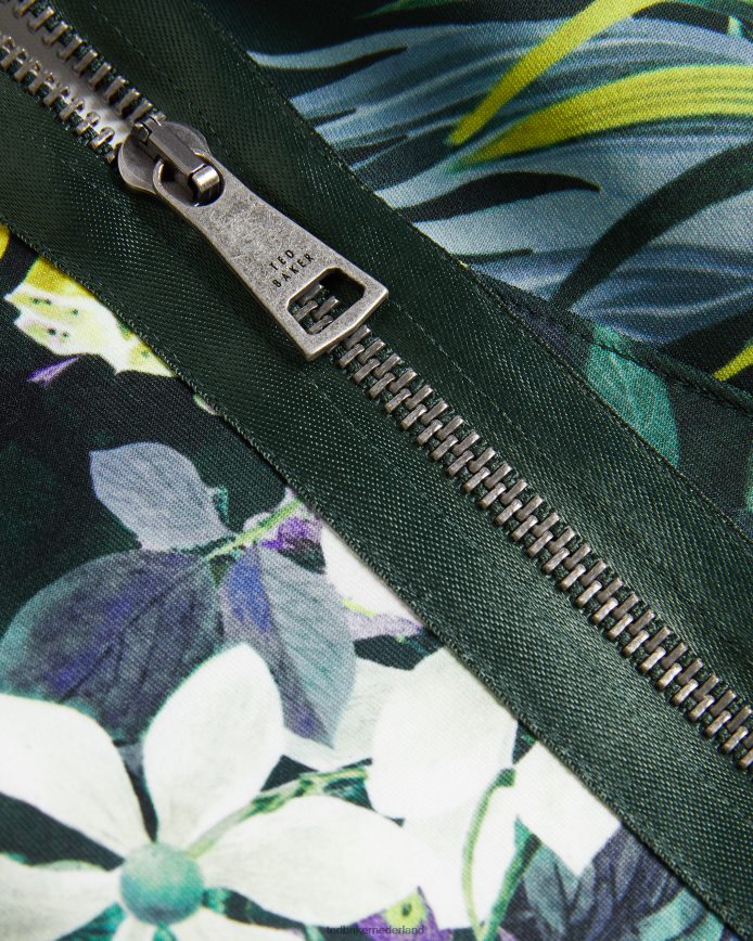 Ted Baker Lexiya skaterjurk van neopreen met print donkergroen kleding vrouwen 6R02N282