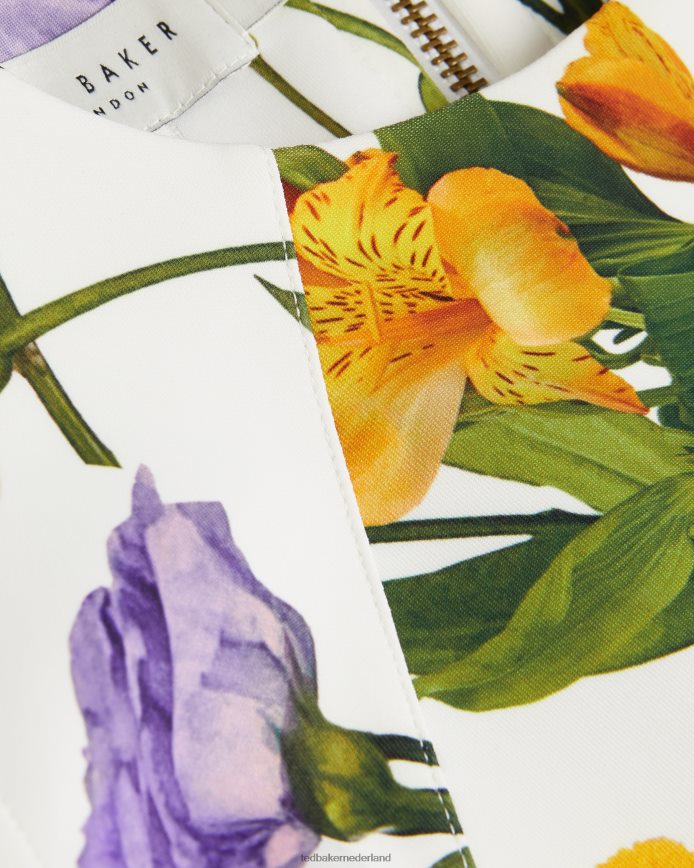 Ted Baker Ruxane skaterjurk van neopreen met print wit kleding vrouwen 6R02N166